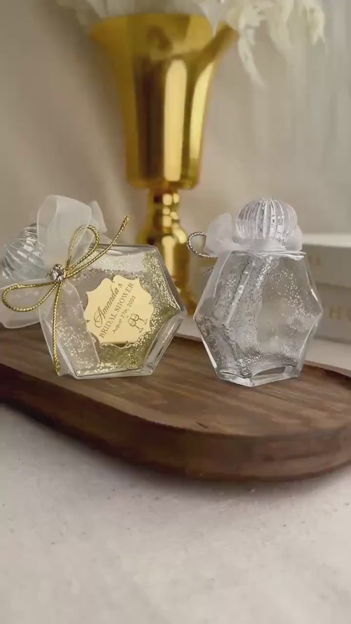 Glass Favor Bottle Gift Container Holy Water Vessel Decoration Crystal Stopper Keepsake Jar Wedding Favor Party Gift Wedding Present Set