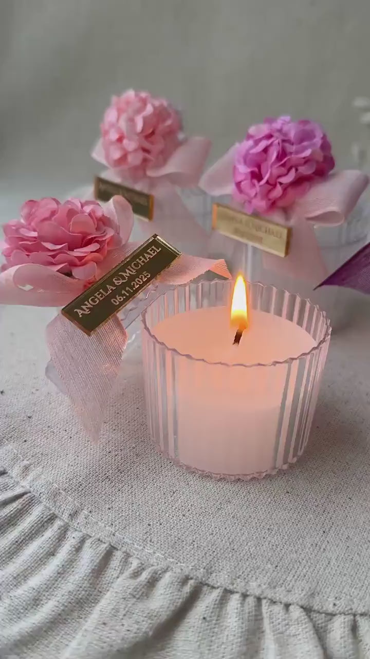 Personalized Candle Wedding Favor for Guests in Bulk, Bridal Shower Candle,Baby Shower Party Favors, Colorful Custom Candle Thank you Favors